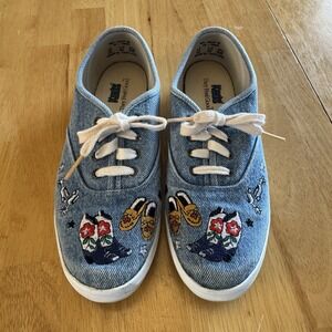 Keds Vintage Western Denim Shoes Women's 6.5 Colorful Quirky Equestrian